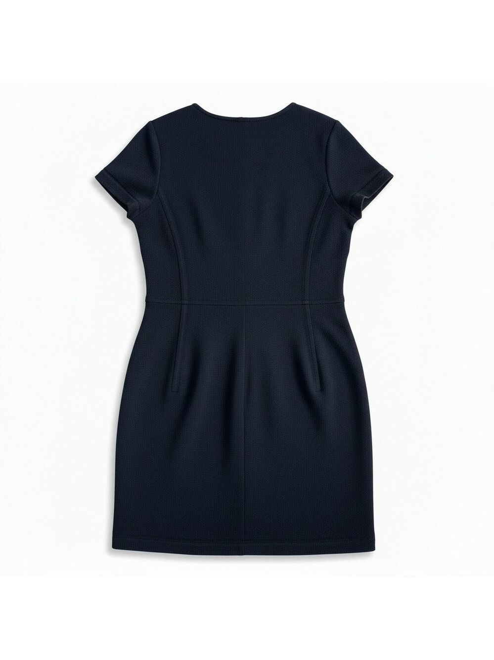 St. John Collection Santana Knit Empire Dress Navy Blue Size 14 EUC - Picture 2 of 7